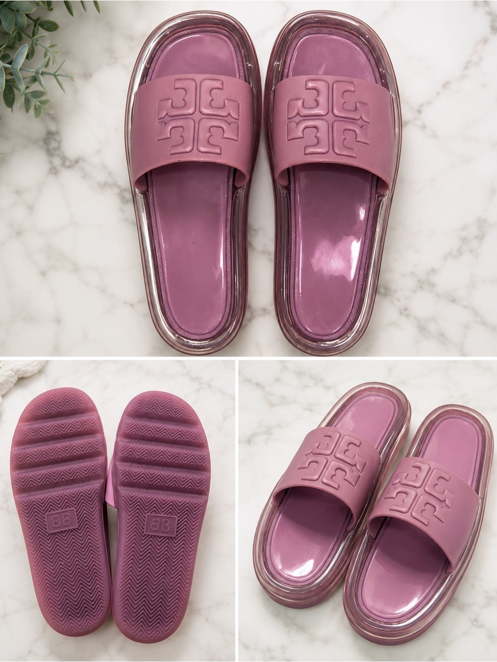 Tory Burch Pink Jelly Slide Sandals